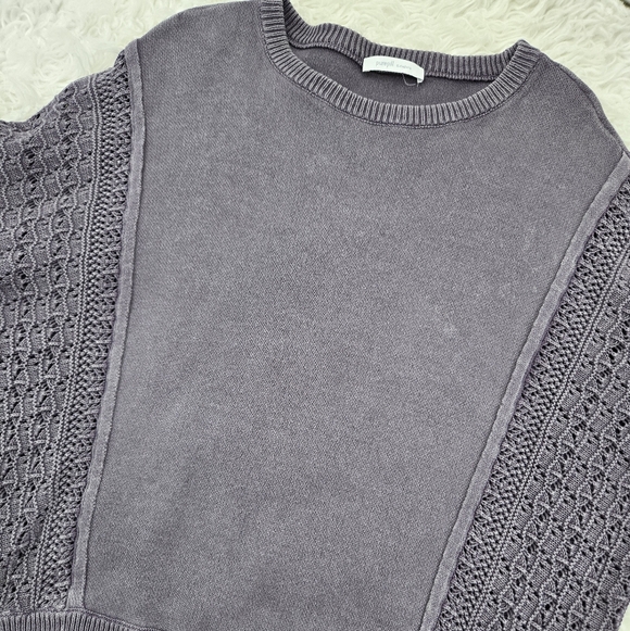Pure Jill Elements Bohemian Stonewashed Textured Sweater. light grey smoke. Size - Picture 4 of 9